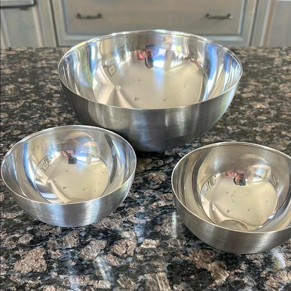 IKEA STAINLESS STEEL BLANDA BOWLS SET OF 3